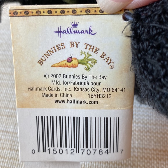 Bunnies By The Bay Hallmark Black Crow Blackbert Plush With Pumpkin 2002 - Picture 7 of 13